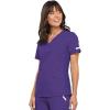 Cherokee Flexibles Women Scrubs Top V-Neck Knit Panel 2968(Grape)