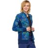 Cherokee Flexibles Women Warm Up Scrubs Jacket Zip Front Knit Panel CK308(Wild Confetti)