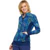 Cherokee Flexibles Women Warm Up Scrubs Jacket Zip Front Knit Panel CK308(Wild Confetti)