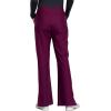 Cherokee Form Women Scrubs Pant Mid Rise Moderate Flare Leg Pull-on CK091(Wine)