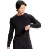 Cherokee Infinity Mens Long Sleeve Underscrub Top, Round Neck, Watch Slot Cuffs, Moisture Wicking 360 Stretch Fabric – IN608(Black)