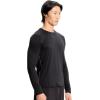 Cherokee Infinity Mens Long Sleeve Underscrub Top, Round Neck, Watch Slot Cuffs, Moisture Wicking 360 Stretch Fabric – IN608(Black)