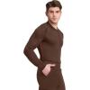 Cherokee Infinity Mens Long Sleeve Underscrub Top, Round Neck, Watch Slot Cuffs, Moisture Wicking 360 Stretch Fabric – IN608(Espresso Express)