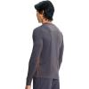 Cherokee Infinity Mens Long Sleeve Underscrub Top, Round Neck, Watch Slot Cuffs, Moisture Wicking 360 Stretch Fabric – IN608(Pewter)