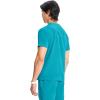 Cherokee Infinity Mens Partial Zip V-Neck Scrub Top, Rib-Knit Panels, 2 Zip Pockets, 1 Welt Pocket PROTX2 Fabric- IN702A(Aquaturque)
