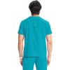 Cherokee Infinity Mens Partial Zip V-Neck Scrub Top, Rib-Knit Panels, 2 Zip Pockets, 1 Welt Pocket PROTX2 Fabric- IN702A(Aquaturque)