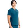Cherokee Infinity Mens Partial Zip V-Neck Scrub Top, Rib-Knit Panels, 2 Zip Pockets, 1 Welt Pocket PROTX2 Fabric- IN702A(Caribbean Blue)