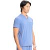 Cherokee Infinity Mens Partial Zip V-Neck Scrub Top, Rib-Knit Panels, 2 Zip Pockets, 1 Welt Pocket PROTX2 Fabric- IN702A(Ciel)