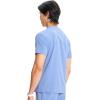 Cherokee Infinity Mens Partial Zip V-Neck Scrub Top, Rib-Knit Panels, 2 Zip Pockets, 1 Welt Pocket PROTX2 Fabric- IN702A(Ciel)