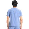 Cherokee Infinity Mens Partial Zip V-Neck Scrub Top, Rib-Knit Panels, 2 Zip Pockets, 1 Welt Pocket PROTX2 Fabric- IN702A(Ciel)
