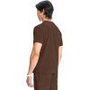 Cherokee Infinity Mens Partial Zip V-Neck Scrub Top, Rib-Knit Panels, 2 Zip Pockets, 1 Welt Pocket PROTX2 Fabric- IN702A(Espresso Express)