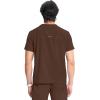 Cherokee Infinity Mens Partial Zip V-Neck Scrub Top, Rib-Knit Panels, 2 Zip Pockets, 1 Welt Pocket PROTX2 Fabric- IN702A(Espresso Express)
