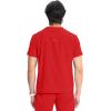 Cherokee Infinity Mens Partial Zip V-Neck Scrub Top, Rib-Knit Panels, 2 Zip Pockets, 1 Welt Pocket PROTX2 Fabric- IN702A(Fire Bird)