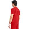 Cherokee Infinity Mens Partial Zip V-Neck Scrub Top, Rib-Knit Panels, 2 Zip Pockets, 1 Welt Pocket PROTX2 Fabric- IN702A(Fire Bird)
