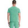 Cherokee Infinity Mens Partial Zip V-Neck Scrub Top, Rib-Knit Panels, 2 Zip Pockets, 1 Welt Pocket PROTX2 Fabric- IN702A(Matcha Latte)