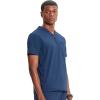 Cherokee Infinity Mens Partial Zip V-Neck Scrub Top, Rib-Knit Panels, 2 Zip Pockets, 1 Welt Pocket PROTX2 Fabric- IN702A(Navy)