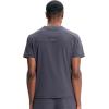 Cherokee Infinity Mens Partial Zip V-Neck Scrub Top, Rib-Knit Panels, 2 Zip Pockets, 1 Welt Pocket PROTX2 Fabric- IN702A(Pewter)