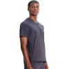 Cherokee Infinity Mens Partial Zip V-Neck Scrub Top, Rib-Knit Panels, 2 Zip Pockets, 1 Welt Pocket PROTX2 Fabric- IN702A(Pewter)