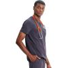 Cherokee Infinity Mens Partial Zip V-Neck Scrub Top, Rib-Knit Panels, 2 Zip Pockets, 1 Welt Pocket PROTX2 Fabric- IN702A(Pewter)