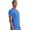 Cherokee Infinity Mens Partial Zip V-Neck Scrub Top, Rib-Knit Panels, 2 Zip Pockets, 1 Welt Pocket PROTX2 Fabric- IN702A(Royal)