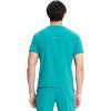 Cherokee Infinity Mens Partial Zip V-Neck Scrub Top, Rib-Knit Panels, 2 Zip Pockets, 1 Welt Pocket PROTX2 Fabric- IN702A(Teal Blue)