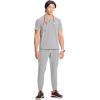 Cherokee Infinity Mens Partial Zip V-Neck Scrub Top, Rib-Knit Panels, 2 Zip Pockets, 1 Welt Pocket PROTX2 Fabric- IN702A(Vapor)