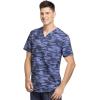 Cherokee Infinity Men’s Printed V-Neck Scrub Top with One Chest Pocket with Grommet Detail CK902(Down the Line)