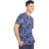 Cherokee Infinity Men’s Printed V-Neck Scrub Top with One Chest Pocket with Grommet Detail CK902(Down the Line)