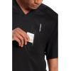 Cherokee Infinity Mens Tuckable V-Neck Scrub Top Modern Fit, 2 Pockets, Zip Chest Pocket, Rib-Knit, 360° Stretch – CK910A(Black)