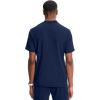 Cherokee Infinity Mens Tuckable V-Neck Scrub Top Modern Fit, 2 Pockets, Zip Chest Pocket, Rib-Knit, 360° Stretch – CK910A(Navy)