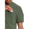 Cherokee Infinity Mens Tuckable V-Neck Scrub Top Modern Fit, 2 Pockets, Zip Chest Pocket, Rib-Knit, 360° Stretch – CK910A(Olive)