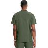 Cherokee Infinity Mens Tuckable V-Neck Scrub Top Modern Fit, 2 Pockets, Zip Chest Pocket, Rib-Knit, 360° Stretch – CK910A(Olive)