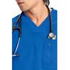 Cherokee Infinity Mens Tuckable V-Neck Scrub Top Modern Fit, 2 Pockets, Zip Chest Pocket, Rib-Knit, 360° Stretch – CK910A(Royal)