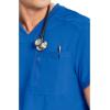 Cherokee Infinity Mens Tuckable V-Neck Scrub Top Modern Fit, 2 Pockets, Zip Chest Pocket, Rib-Knit, 360° Stretch – CK910A(Royal)