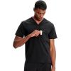 Cherokee Infinity Mens V-Neck Scrub Top, 1 Zip Chest Pocket, Rib-Knit Neckline, Side Vents – IN700A(Black)