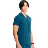 Cherokee Infinity Mens V-Neck Scrub Top, 1 Zip Chest Pocket, Rib-Knit Neckline, Side Vents – IN700A(Caribbean Blue)