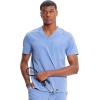 Cherokee Infinity Mens V-Neck Scrub Top, 1 Zip Chest Pocket, Rib-Knit Neckline, Side Vents – IN700A(Ciel)