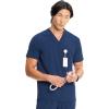 Cherokee Infinity Mens V-Neck Scrub Top, 1 Zip Chest Pocket, Rib-Knit Neckline, Side Vents – IN700A(Navy)