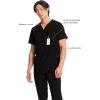 Cherokee Infinity Mens V-Neck Scrub Top Modern Fit, 3 Pockets, Rib-Knit Back Panels, Moisture-Wicking 360° Stretch – CK900A(Black)