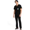 Cherokee Infinity Mens V-Neck Scrub Top Modern Fit, 3 Pockets, Rib-Knit Back Panels, Moisture-Wicking 360° Stretch – CK900A(Black)