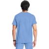 Cherokee Infinity Mens V-Neck Scrub Top Modern Fit, 3 Pockets, Rib-Knit Back Panels, Moisture-Wicking 360° Stretch – CK900A(Blue)