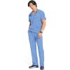 Cherokee Infinity Mens V-Neck Scrub Top Modern Fit, 3 Pockets, Rib-Knit Back Panels, Moisture-Wicking 360° Stretch – CK900A(Blue)