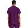 Cherokee Infinity Mens V-Neck Scrub Top Modern Fit, 3 Pockets, Rib-Knit Back Panels, Moisture-Wicking 360° Stretch – CK900A(Eggplant)