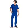 Cherokee Infinity Mens V-Neck Scrub Top Modern Fit, 3 Pockets, Rib-Knit Back Panels, Moisture-Wicking 360° Stretch – CK900A(Galaxy Blue)