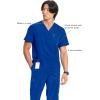 Cherokee Infinity Mens V-Neck Scrub Top Modern Fit, 3 Pockets, Rib-Knit Back Panels, Moisture-Wicking 360° Stretch – CK900A(Galaxy Blue)