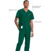 Cherokee Infinity Mens V-Neck Scrub Top Modern Fit, 3 Pockets, Rib-Knit Back Panels, Moisture-Wicking 360° Stretch – CK900A(Hunter Green)