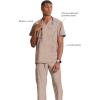 Cherokee Infinity Mens V-Neck Scrub Top Modern Fit, 3 Pockets, Rib-Knit Back Panels, Moisture-Wicking 360° Stretch – CK900A(Khaki)