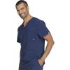 Cherokee Infinity Mens V-Neck Scrub Top Modern Fit, 3 Pockets, Rib-Knit Back Panels, Moisture-Wicking 360° Stretch – CK900A(Navy)