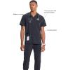 Cherokee Infinity Mens V-Neck Scrub Top Modern Fit, 3 Pockets, Rib-Knit Back Panels, Moisture-Wicking 360° Stretch – CK900A(Pewter)