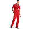 Cherokee Infinity Mens V-Neck Scrub Top Modern Fit, 3 Pockets, Rib-Knit Back Panels, Moisture-Wicking 360° Stretch – CK900A(Red)